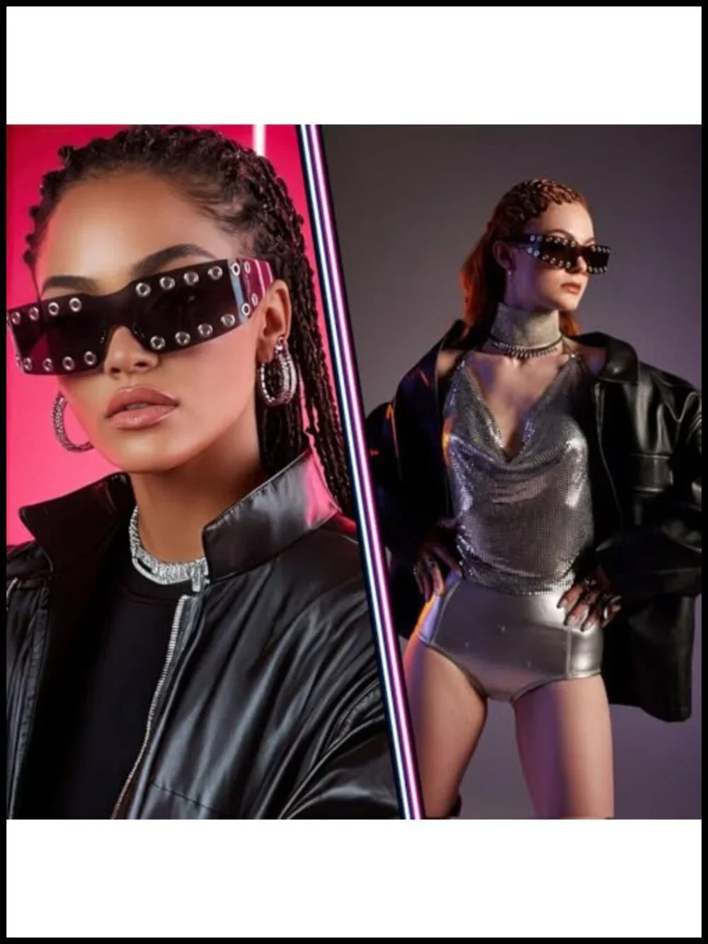 3 Pcs Y2k Sunglasses Futuristic Wrap Around UV400 Rave Shades